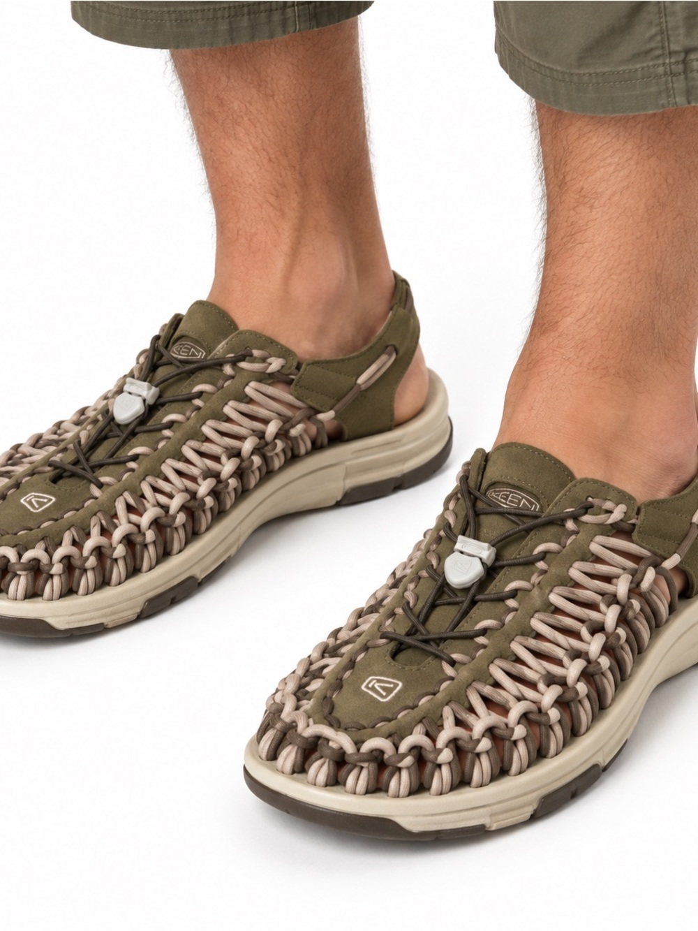 KEEN UNEEK Men’s Olive Green Cord Sandals Size 13 Outdoor Gorpcore